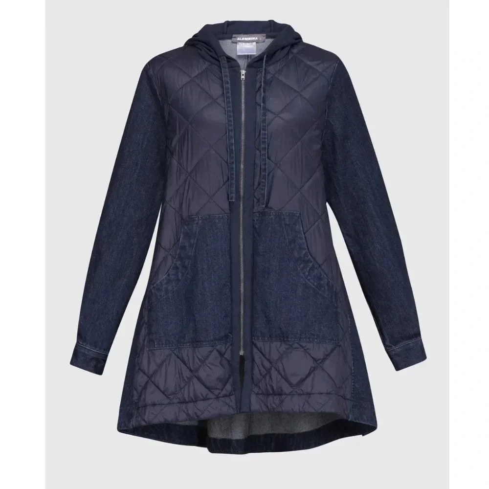 Alembika Ether Misto Hooded Zip Jacket Denim